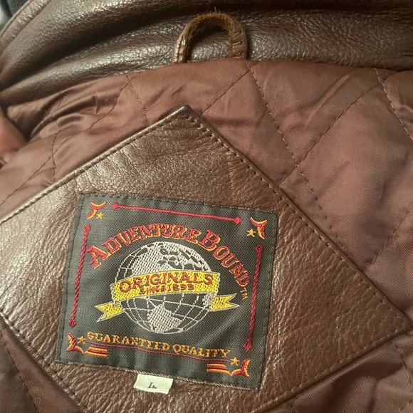 Vintage Genuine leather vintage mens jacket size L - Picture 11 of 12